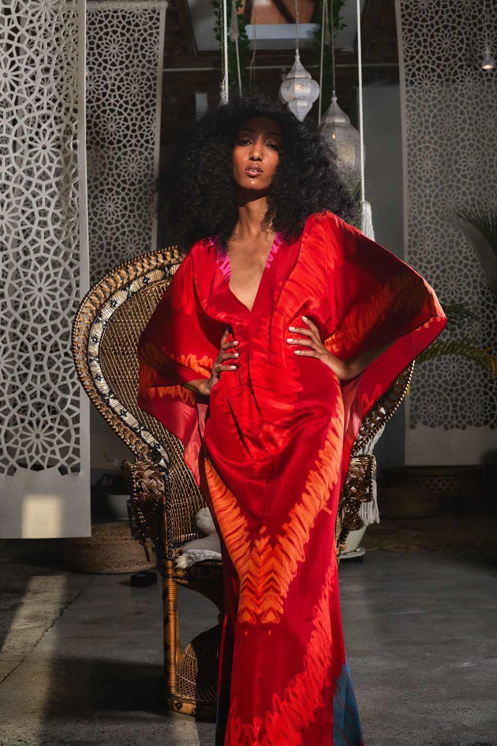 Red Blurred Lines - Caftan | melissia-hill L