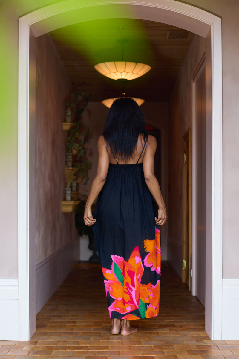 The Perfect Sundress - Black with floral details