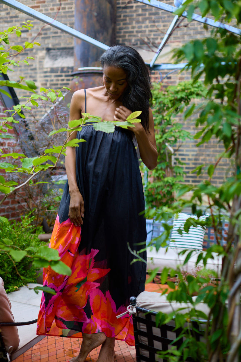 The Perfect Sundress - Black with floral details