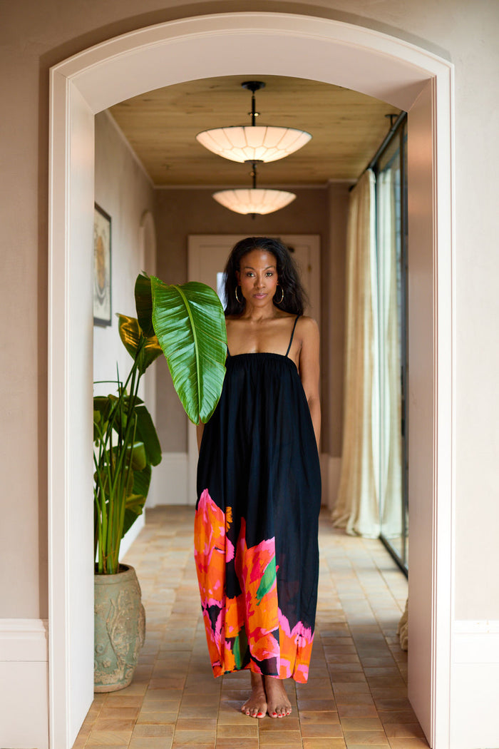 The Perfect Sundress - Black with floral details