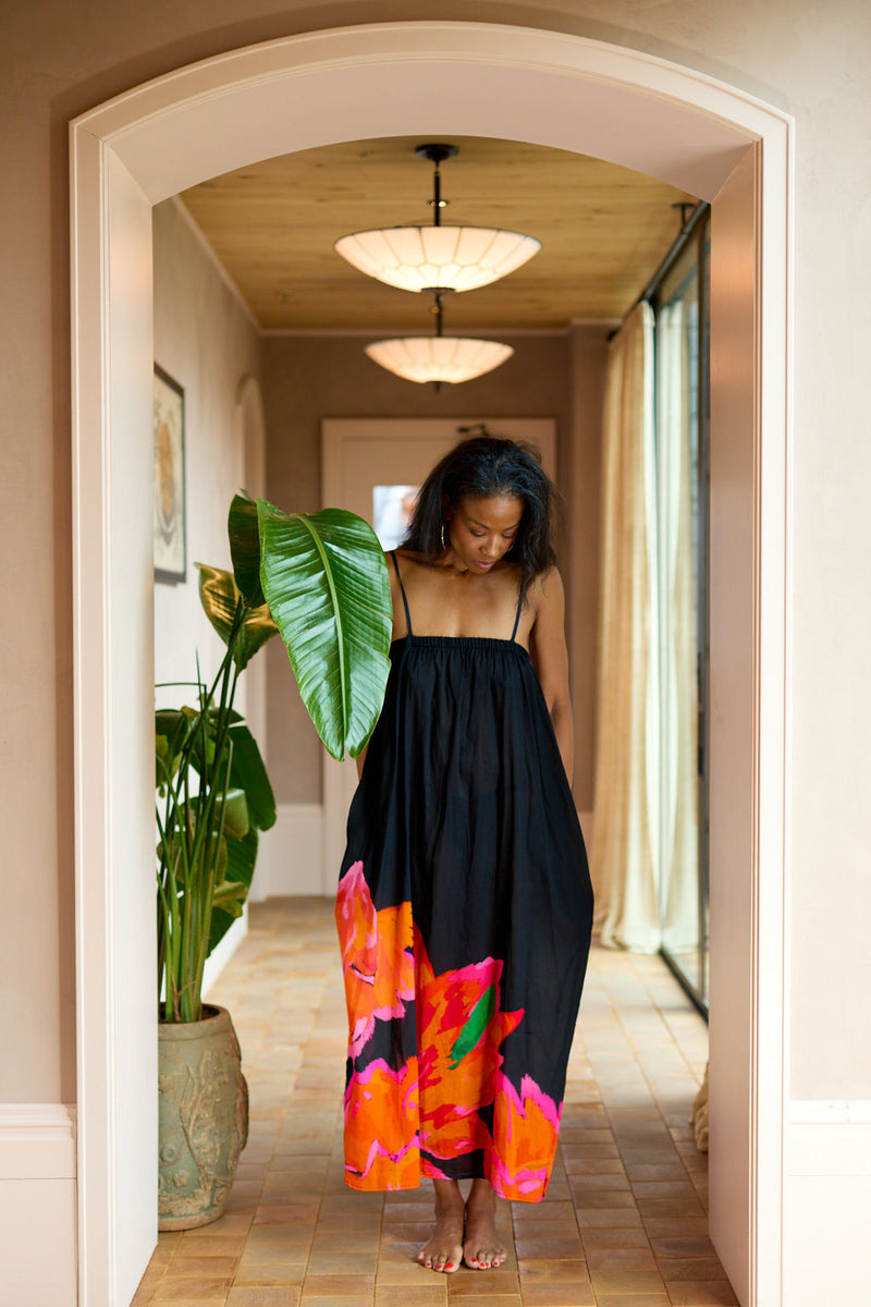 The Perfect Sundress - Black with floral details